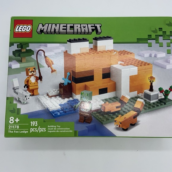 New LEGO Minecraft The‎ Fox Lodge House 21178 Building Set Drowned Zombie - Picture 2 of 6